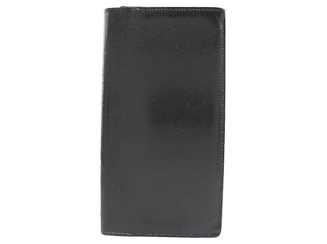 Hermès HERMES Fleming Wallet Black Leather  ref.1530103