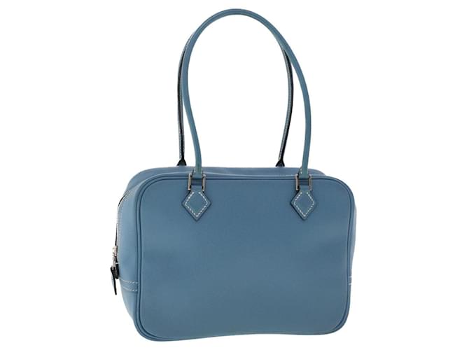 Hermès HERMES Plume Handbag Blue Leather  ref.1530105