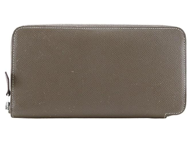 Hermès HERMES Silk'In Wallet Grey Leather  ref.1530106