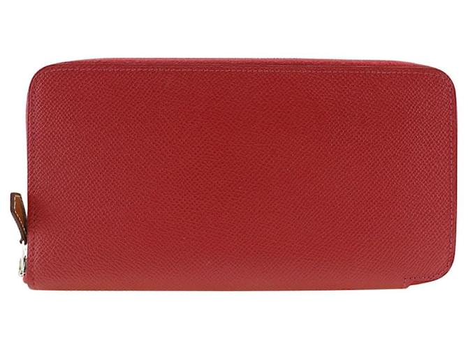 Hermès HERMES Silk'In Wallet Red Leather  ref.1530107