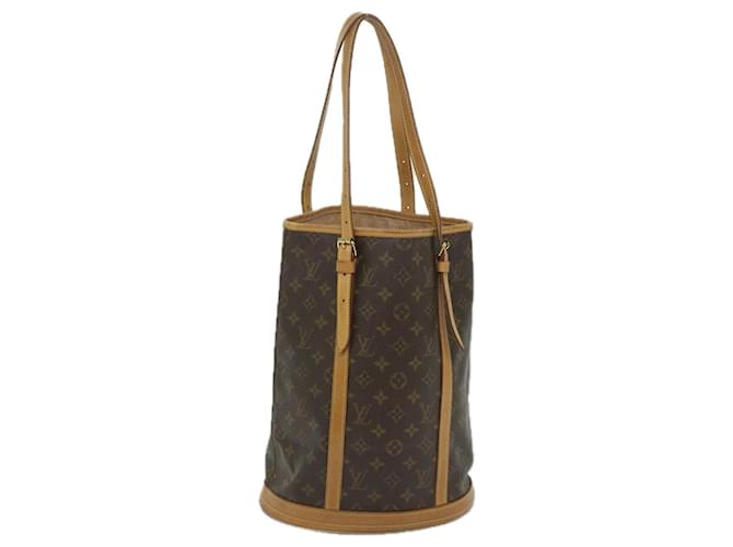 Bolsa de Ombro Bucket GM LOUIS VUITTON Marrom Lona  ref.1530230