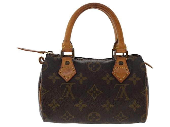 Sac à main Nano Speedy LOUIS VUITTON Toile Marron  ref.1530257