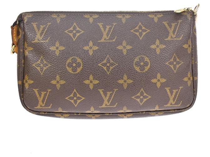 LOUIS VUITTON Pochette accessoires Clutch Bag Brown Cloth  ref.1530280