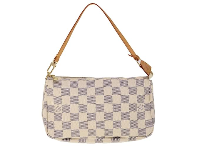 LOUIS VUITTON Pochette accessoires Clutch Bag Toile Blanc  ref.1530283