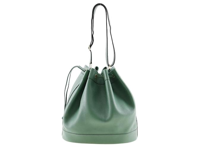 Hermès Sac à épaule HERMES Market Cuir Vert  ref.1530292