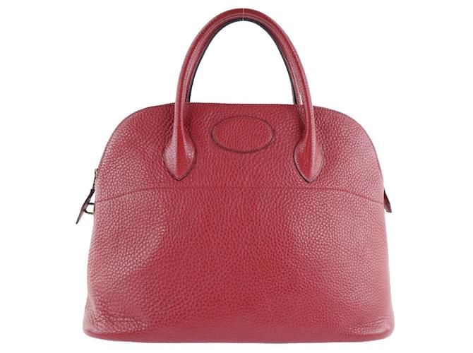 Hermès HERMES Bolide Handbag Red Leather  ref.1530301