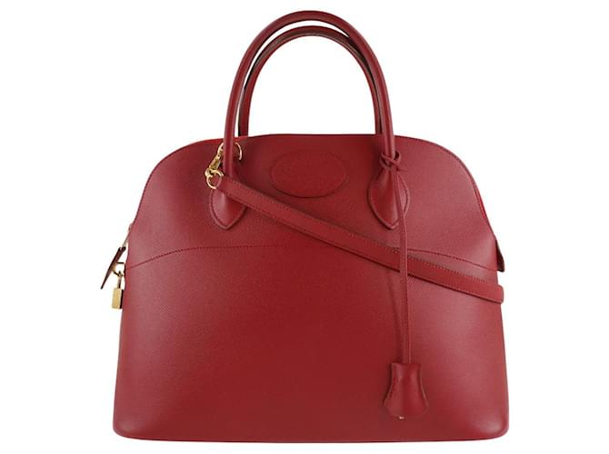 Hermès HERMES Bolide Handbag Red Leather  ref.1530304