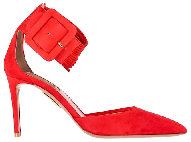 Aquazzura Casablanca Pumps in Red Suede  ref.1530328