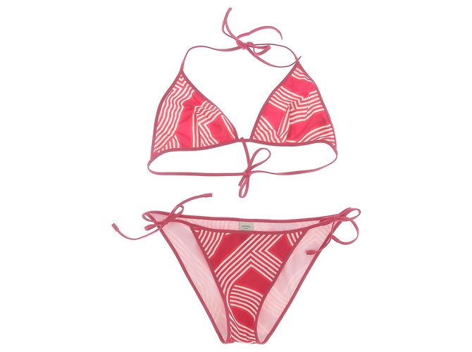 Traje de baño Hermès T.FR 38 Poliéster Roja