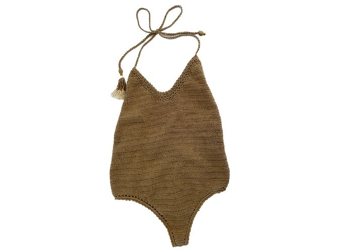 Autre Marque Sie hat mich einen Badeanzug T.International S aus Polyester machen lassen Braun