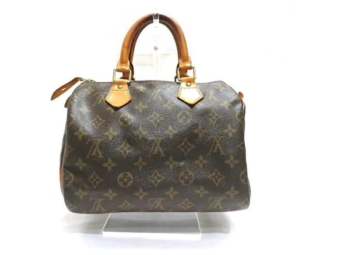 Sac à main Louis Vuitton Monogram Speedy 25 Cuir vernis Marron Monogramme  ref.1532873