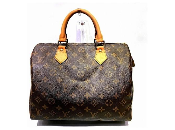 Louis Vuitton Monogram Speedy 30 Handtasche Braun Lackleder  ref.1532950