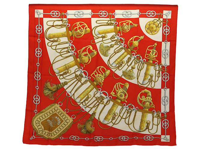 Hermès HERMES Carre 90 Scarf Silk Red Auth bs14587  ref.1533105