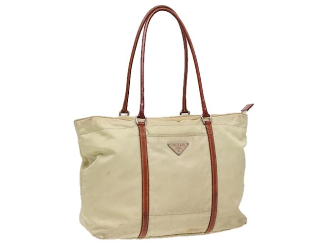 PRADA Tote Bag Nylon Beige Auth ar12047  ref.1533109