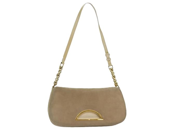 Sac à épaule Christian Dior en daim beige Auth 81607 Suede  ref.1533114