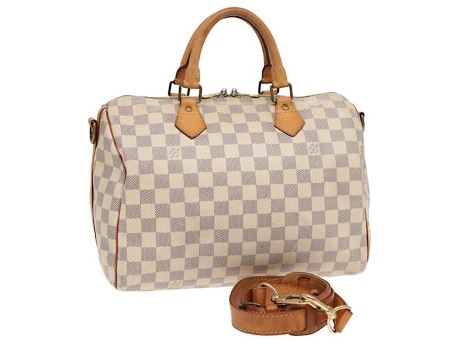 LOUIS VUITTON Sac à main Damier Azur Speedy Bandoulière 30 2way N41052 Auth 81706  ref.1533159