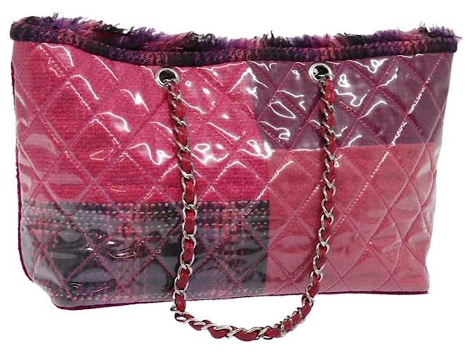 CHANEL Borsa Tote Matelasse in vinile rosa CC Auth bs15858 Poliuretano ref.1533216 Joli Closet