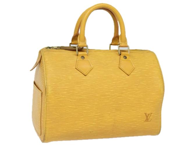 LOUIS VUITTON Epi Speedy 25 Bolsa de Mão Tassili Amarelo M43019 LV Auth 81569 Couro  ref.1533240