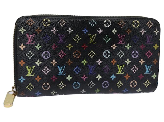 LOUIS VUITTON Portefeuille Zippy Multicolore Monogram Noir M60243 LV Auth 82169  ref.1533287