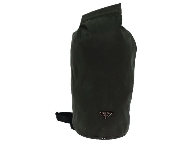 PRADA Shoulder Bag Nylon Khaki Auth 82572