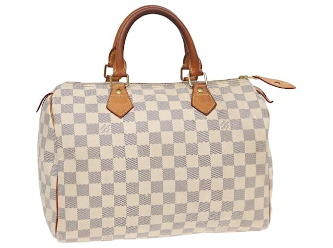 LOUIS VUITTON Bolso de Mano Speedy 30 Damier Azur N41533 LV Auth 81707  ref.1533416