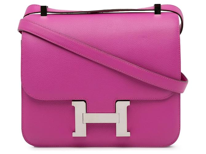 Constance Hermès HERMES HandbagsLeather Pink  ref.1533522