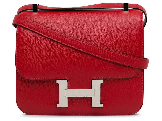 Constance Hermès Sacs à main HERMES en cuir Rouge  ref.1533524