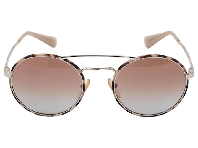 Double PRADA Sonnenbrille Metall Braun  ref.1533537