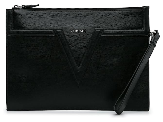 Bolsas de couro VERSACE Preto  ref.1533548