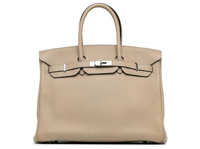 Birkin Hermès HERMES HandbagsLeather Brown  ref.1533561