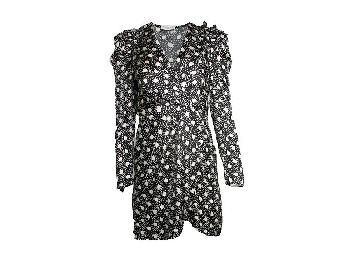 Sandro, vestido de bolinhas preto e branco