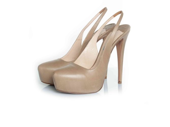 Prada, Slingback-Absätze mit versteckter Plattform Braun Grau
