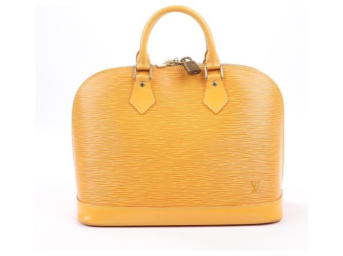 Borsa Alma in pelle Epi Louis Vuitton gialla M52149 Giallo  ref.1533642