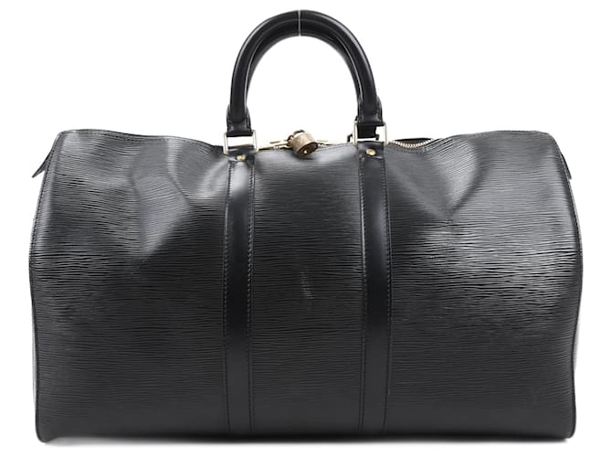 Bolso de viaje Keepall 45 en cuero Epi Louis Vuitton negro M59062  ref.1533657