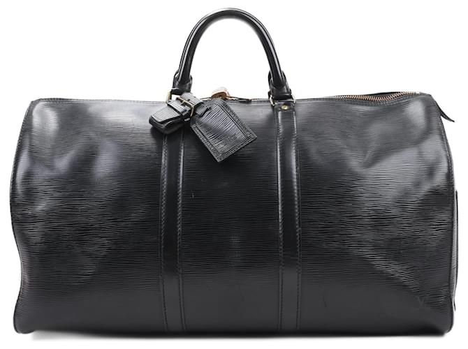 Bolsa de viagem Keepall 50 em couro Epi Louis Vuitton preta M42962 Preto  ref.1533685