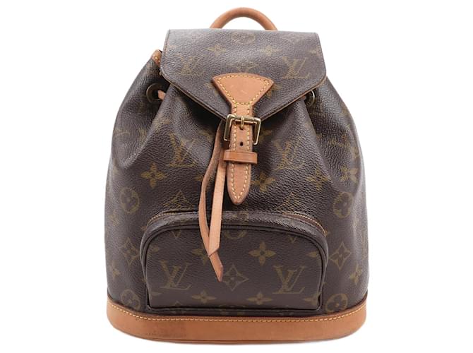 Sac à dos Mini Montsouris en toile Monogram Louis Vuitton M51137 Cuir Marron  ref.1533692