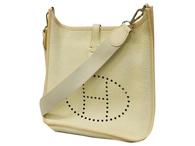 Hermès Sac à épaule Hermes Evelyn 1PM J Stamp Cuir Blanc  ref.1533717