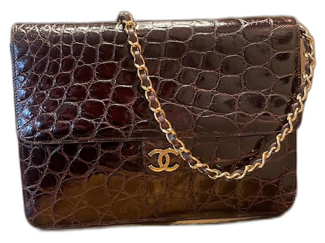 Chanel Bolsas Marrom Couros exóticos  ref.1533757