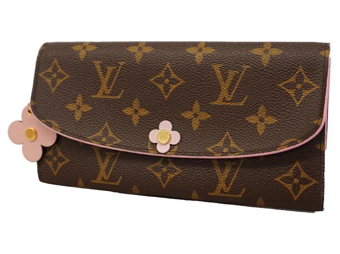 Portafoglio Lungo Louis Vuitton Monogramma Emily Marrone Rosa Fuschia