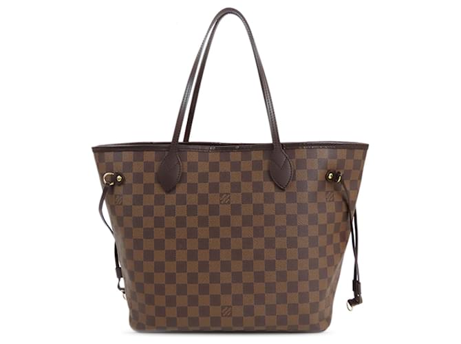 Sac tote Neverfull MM Damier Ebene Louis Vuitton marron Cuir  ref.1533876