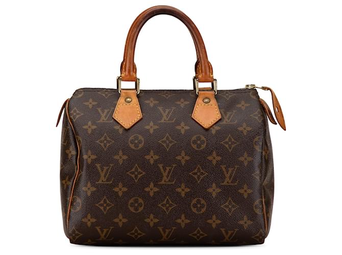 Sac Boston Louis Vuitton Monogram Speedy 25 marron Cuir  ref.1533897