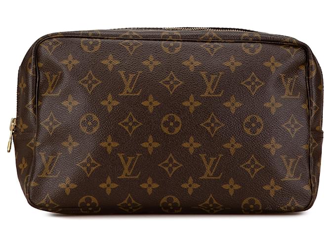 Brown Louis Vuitton Monogram Trousse Toilette 28 Clutch Bag Cloth  ref.1533931