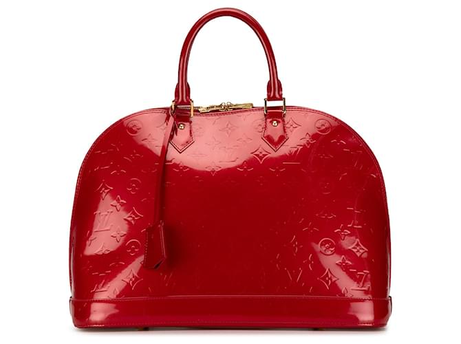 Red Louis Vuitton Monogram Vernis Alma GM Handbag Leather  ref.1533933