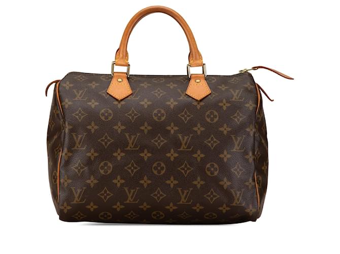 Bolsa Boston Speedy 30 Monograma Louis Vuitton marrom Couro  ref.1533959