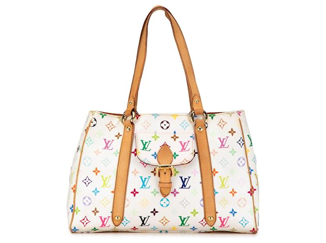 White Louis Vuitton Monogram Multicolore Aurelia MM Shoulder Bag Leather  ref.1533968