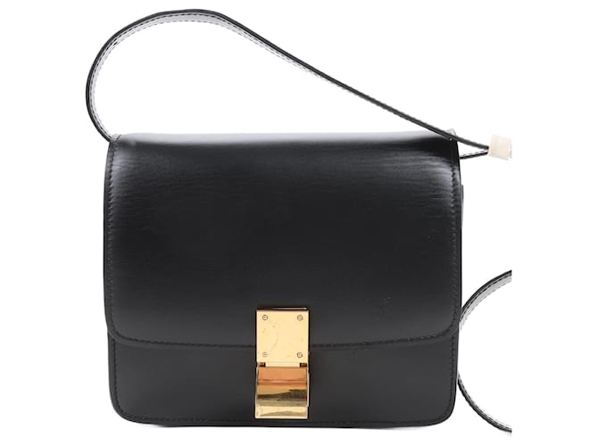 Céline Bolsa de ombro pequena em couro preto Classic Box da CELINE  ref.1533970