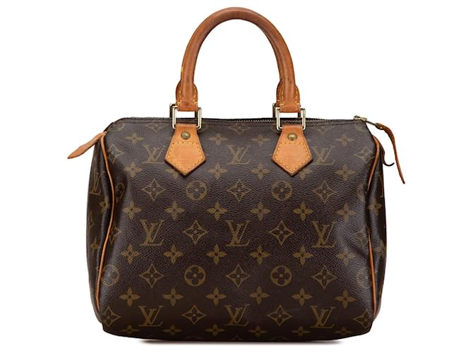 Louis Vuitton Speedy 25 Monograma Marrón Castaño Cuero Lienzo  ref.1534181