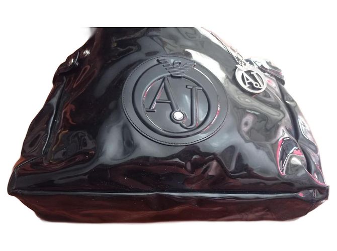 Borsa a mano Armani Jeans Nera Vernice Nero