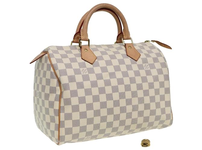 LOUIS VUITTON Bolso de Mano Speedy 30 Damier Azur N41533 LV Auth 82725  ref.1534316