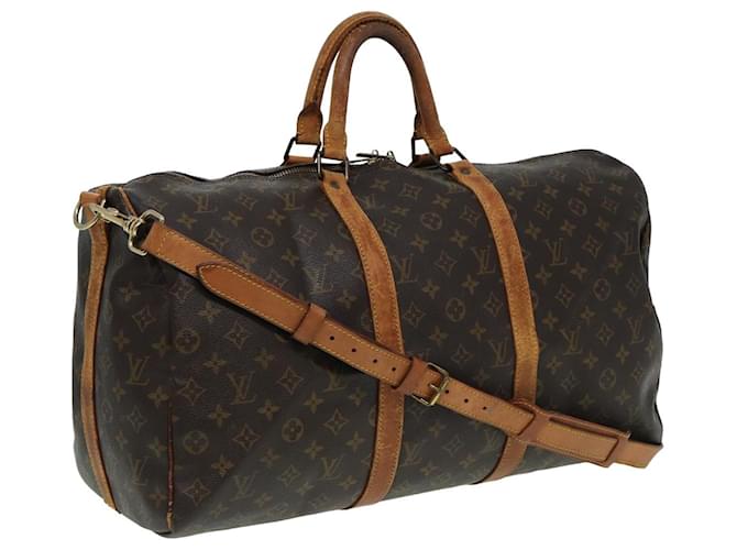 LOUIS VUITTON Monogram Keepall Bandouliere 50 Boston Bag M41416 LV Auth 82552 Cloth  ref.1534478